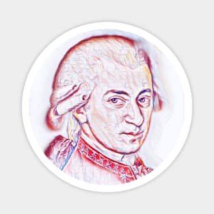 Wolfgang Amadeus Mozart Portrait | Wolfgang Amadeus Mozart Artwork | Line Art Magnet